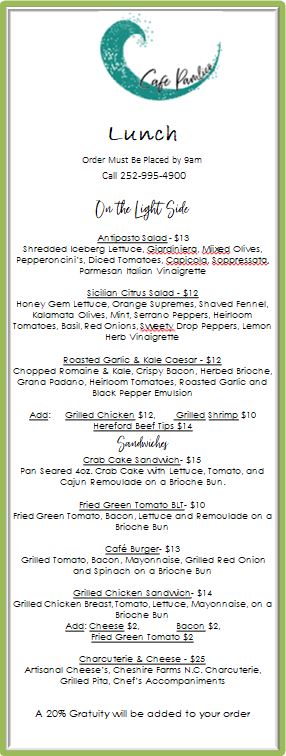 Lunch Menu